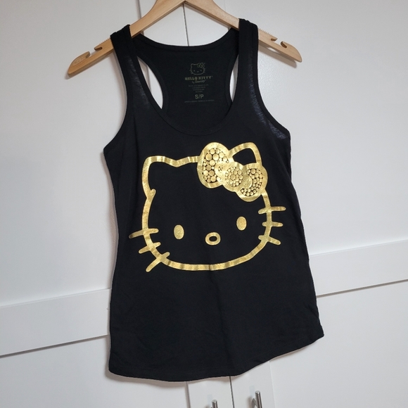 ✨️3 For $30✨️Hello Kitty Racerback Tank - Black & Gold (S) - Picture 1 of 7